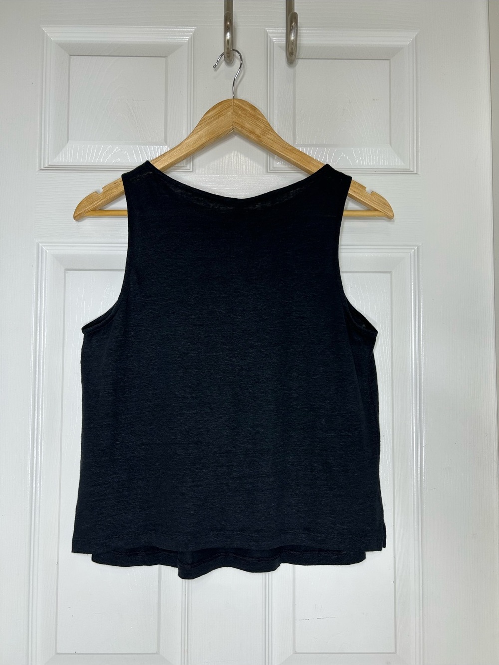 Eberjey Black Organic Linen Knit High Waisted Pant & Cropped tank Top Set S - Picture 11 of 16